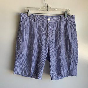 POLO Ralph Lauren Men's Classic Fit Blue & White Seersucker Shorts‎ Size 33